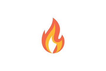Vibrant Minimalistic Flame in Orange and Yellow Shades
