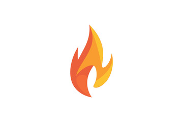 Vibrant Minimalistic Flame in Orange and Yellow Shades