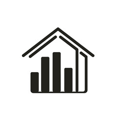 Stylized House with Integrated Vertical Bar Graph