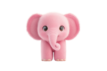 Adorable Pink Baby Elephant Illustration Perfect for Children's Books and Cute Designs