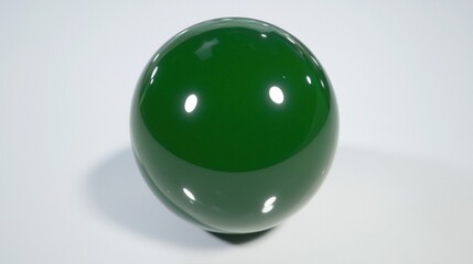 A shiny green sphere with a white reflection.