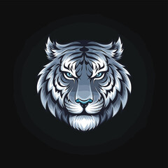 Majestic Tiger Face with Intense Blue Eyes