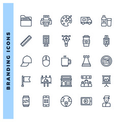 25 Branding Lineal icons pack. vector illustration.