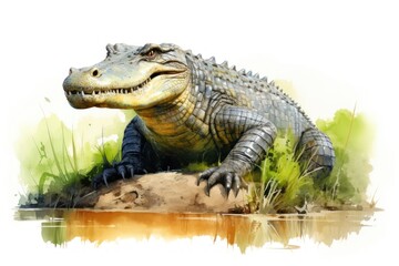 Naklejka premium Crocodile animal reptile alligator.