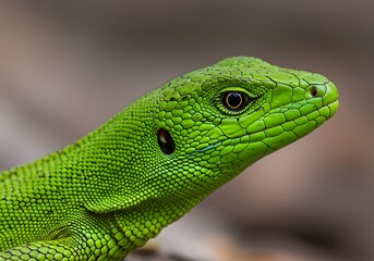 Fototapeta premium Green Reptile Close Detail