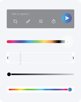 Color Spectrum Slider and Media Control Panel UI for Customization and Input