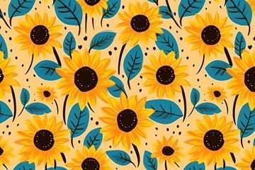 Sunflower pattern plant inflorescence.