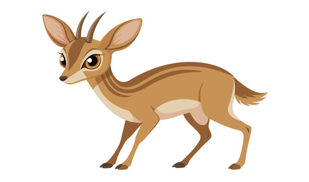 Adorable cartoon dik dik antelope illustration