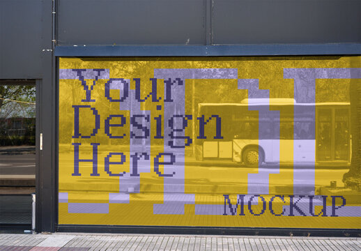 Reflective glass business store facade ready for your vinyl design