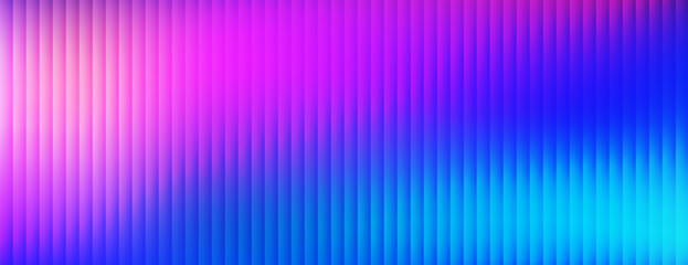 Corrugated, fluted vivid pink and blue glass vector texture. Ribbed plastic gradient background