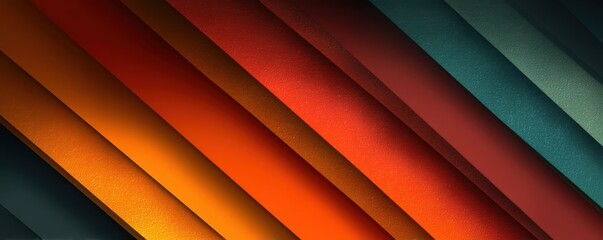 Obraz premium Abstract textured diagonally striped gradient with vibrant warm tones