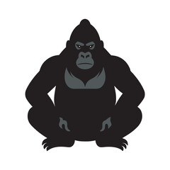 Gorilla Displaying Strength In Resting Stance