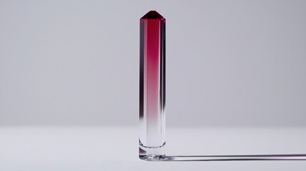 A crystal vase with a gradient of color.
