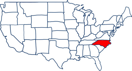 North Carolina map , USA map Highlighting North Carolina Country,