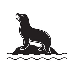 Sea Lion Barking On Rocky Shore