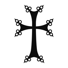 Armenian cross symbol - Christian flat style vector icon isolated