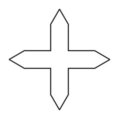 Fototapeta premium Cross of Passion (line version) symbol - Christian flat style vector icon isolated