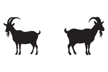 Two Black Silhouette Goats
