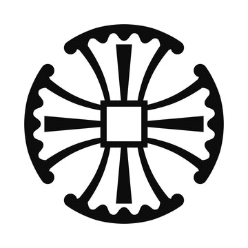 Canterbury cross symbol - Christian flat style vector icon isolated