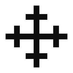Crossed cross symbol - Christian flat style vector icon isolated