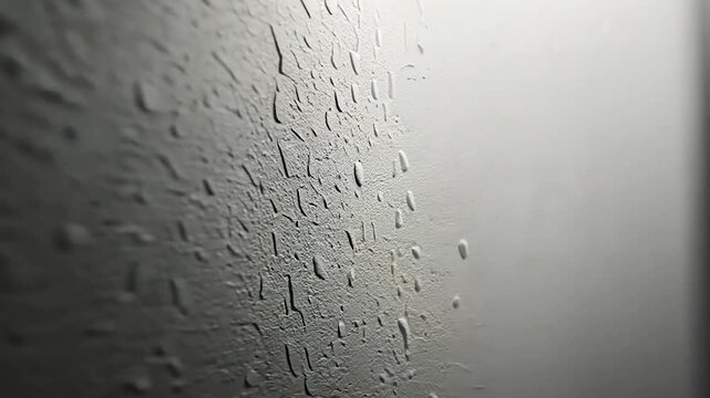Water droplets on a wall