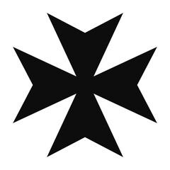 Maltese cross (Cross of Malta) bold symbol - Christian flat style vector icon isolated
