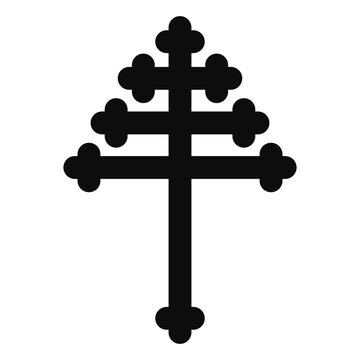 Maronite Cross symbol - Christian flat style vector icon isolated
