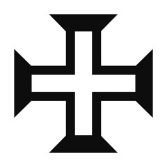 Obraz premium Portuguese Greek style Cross (Order of Christ) symbol - Christian flat style vector icon isolated
