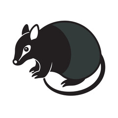 Armadillo Beginning To Curl Up Silhouette