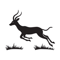 Antelope Mid Air With Stretched Body