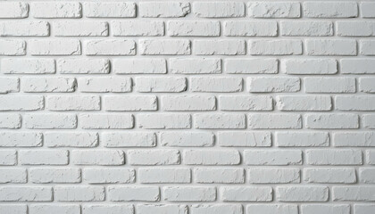 Fototapeta premium Clean Architectural White Brick Surface: A full-frame shot of a pristine white brick wall, perfect as a bright and neutral textured background for various design applications.
