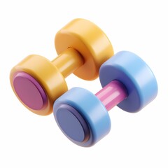 3d cartoon icon. Dumbbells for sports icon for game in isometric style on white background 