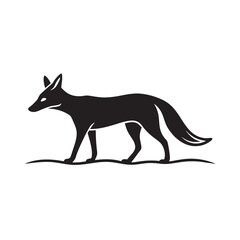 Jackal Walking Carefully In Desert Landscape