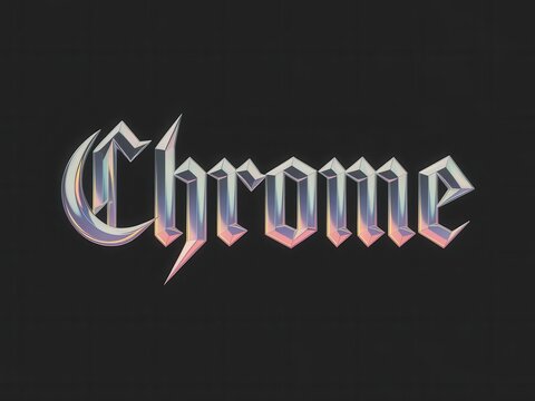 Elegant chrome lettering with shimmering effect, decorative and stylish font