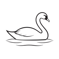 Swan Gliding Gently On Tranquil Lake