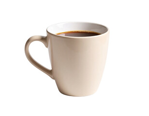 Minimalist Coffee Cup with Shadow Cast, Modern Aesthetic, Isolated on Transparent Background