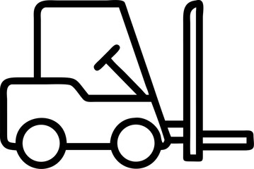 forklift vector outline icon on white or transparent background