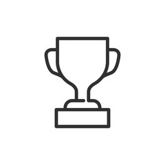 Trophy icon. achievement, reward, sport or competition success. Editable stroke.