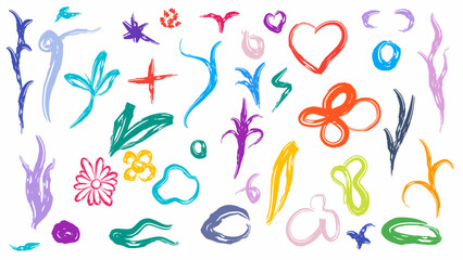 abstract organic shapes, floral motifs, and playful curves. Ideal for background, textile, and sticker design