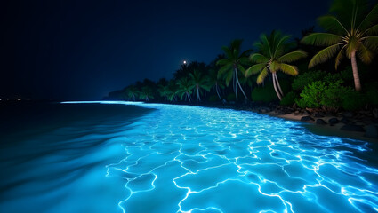Fototapeta premium Ocean's Radiant Night