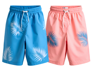 Minimalist Men's Board Shorts Set in Neutral Tones, Transparent PNG