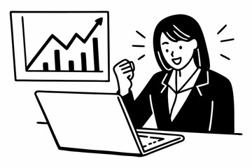 business woman working on laptop, businessman working on laptop