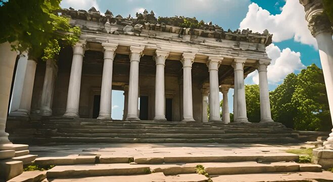 Ancient temple with white columns