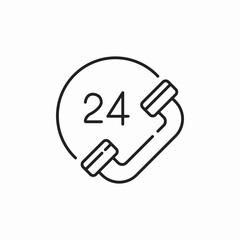 24 hours call service icon sign vector