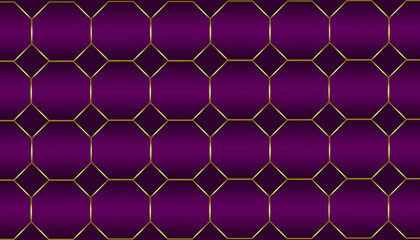 Dark purple gold luxury polygon seamless pattern abstract background	