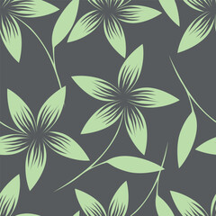 Fototapeta premium Exotic hand drawn flowers, seamless patterns with floral for fabric, textiles, clothing, wrapping paper, cover, banner, home decor, abstract backgrounds. Vector illustration