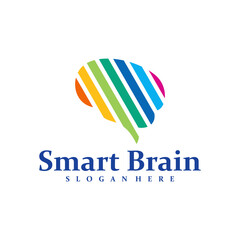 Colorful Brain logo design concept vector. Brain Care Logo Design Template. Creative Symbol. Icon
