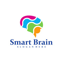 Colorful Brain logo design concept vector. Brain Care Logo Design Template. Creative Symbol. Icon