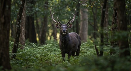 forest deer in natural habitat