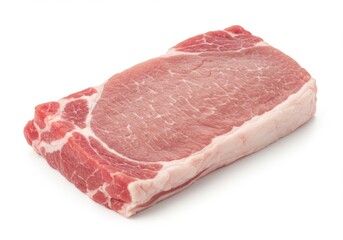 Raw pork chop isolated on white background